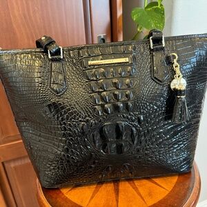 Brahmin Medium Asher Leather Tote in Black Melbourne